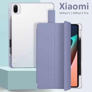 Transparent Soft TPU Case for Xiaomi Pad 7 6S 5 Pro Mi Pad 5 2021 11 Inch Xiaomi RedMi Pad SE 8.7 10.6 Tablet Case with Pencil Holder Auto Wake/Sleep Casing Cover