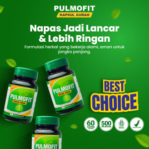 Paket 3 BOTOL Kapsul Gurah Pulmofit Bantu Atasi Asma Sinusitis Batuk  Sesak Nafas TBC BPOM
