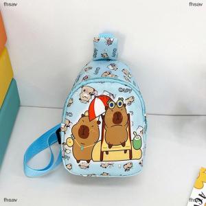 [COD] fhsav กระเป๋าสะพายลายการ์ตูนน่ารักสำหรับเด็ก กระเป๋าใส่เอกสารกระเป๋าคาดอกน่ารักแฟชั่น capybara กระเป๋าเก็บของอเนกประสงค์ของขวัญ