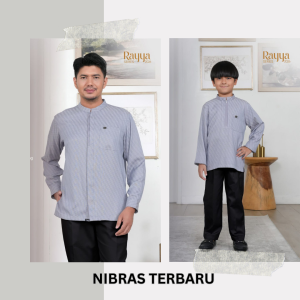 [BISA COD] SARIMBIT NIBRAS 2026 / SARIMBIT CLADIA GREY / BAJU LEBARAN SERAGAM KELUARGA / GAMIS NIBRAS CLADIA GREY