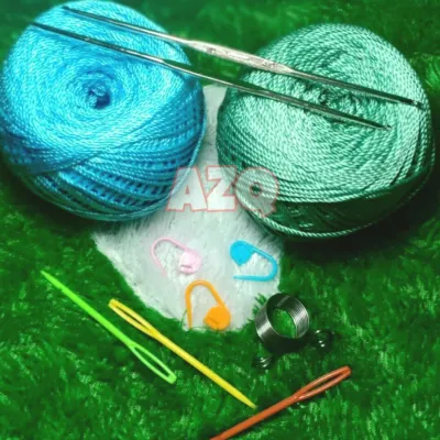 Paket Hemat perlengkapan Rajut BENANG JARUM KNITING HAKPEN PENITI PENANDA