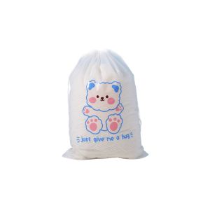 LD-C979 Travel Pouch Serut Transparan Motif Bear Tas Serut Tempat Penyimpanan Serbaguna / Pouch