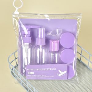 𝗝𝘀 𝗛𝗼𝘁𝗣𝗮𝗱 Travel Bottle Set Portable Bag Pump Refillable Cosmetic Lotion Sanitizer Dispenser