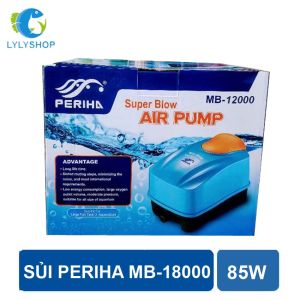 Máy sục sủi thổi khí oxy 12 vòi PERIHA MB-18000 ( 85W - 120L/P) siêu êm tặng 12 đá sủi + 12m dây cho hồ bể cá cảnh