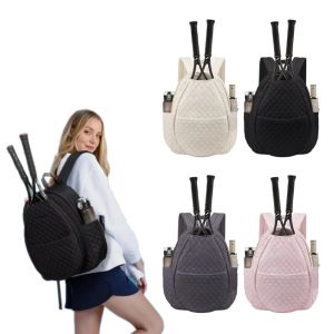 BLACKON Large Capacity Tennis Crossbody Backpack Zipper Closure Waterproof Tennis Racket Bag Badminton Racquet Bag Organizer Lightweight Sling Bag Outdoor Sports