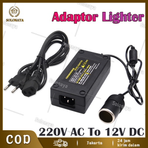 Adaptor Lighter Converter Konverter 220V AC To 12V DC Adaptor Converter Adapter Socket Lighter EU 5A 60W Adaptor Colokan Pemantik Api Mobil Untuk Vacuum Vacum Cleaner Pompa Ban Mobil