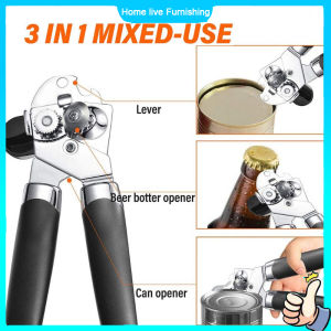3 In 1 Stainless Steel Tin Opener Kitchen Can Opener With Lids Protable Bottle Opener Off Jar Can Opener Bottle Opener