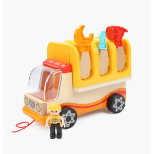 MALOTOYS - TopBright Truck Tools Foldable Work Bench Trucks Tool Truk Top Bright Wood Educational Pretend Play Mainan Mobil Mobilan Pantai Anak Bayi Hadiah Laki Laki Malo Toys