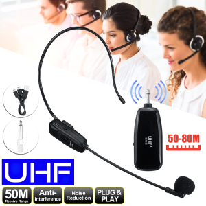 READY TaffSTUDIO Mic Mik Microphone Wireless Clip on jarak jauh bando imam mesjid sholat headset UHF