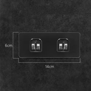 Self Adhesive Non-marking Viscose Hook Wall Hanging Storage Double Hooks Door Storage Heavy Duty Hanger