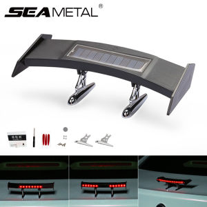 Mini Solar Car Rear Spoiler Light 12V Flashing Warning Light Adjustable Multi-mode Car Tail Lights