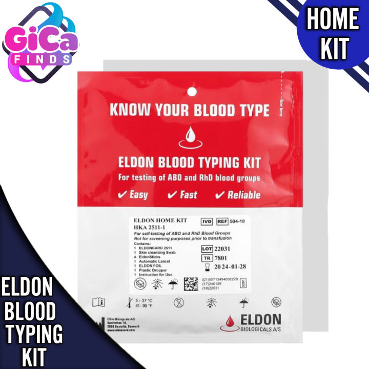 D'adamo Eldon Blood Typing Kit 1 Easy Self-Testing Kit | Lazada PH