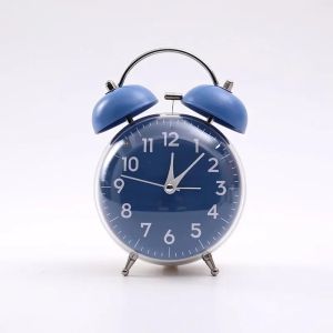 4 Inch Loud Alarm Clock Twin Bell Table Clock with Soft Night Light Student Alarm Clock for Home Bedroom Office Home Decoration