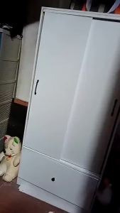 Large capacity wooden sliding door wardrobe storage cabinet bedroom wardrobe partition cabinet