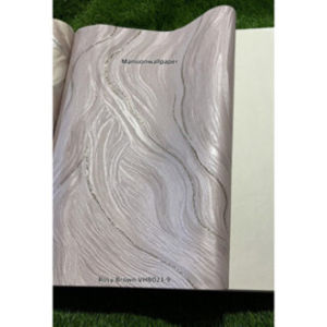 Wallpaper Dinding Marmer Wave Glitter Coklat Cream Silver Ulir Metalik Abstrak Elegan