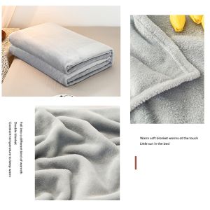 Zeen Plain Blanket Soft High Quality Blanket Thicken Coral Fleece Blanket Fluffy Thick Blanket Double-Sided Fleece Blanket Microfiber