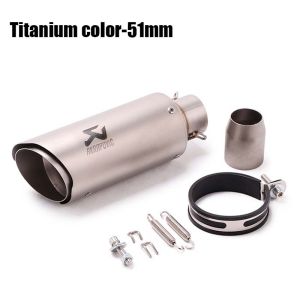 51mm /60mm Inlet Motorcycle Exhaust Pipe Muffler Akrapovic Exhaust Mufflers