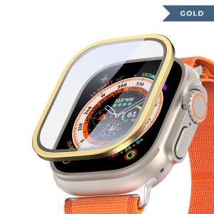 DUX FLAS Watch Screen Protector Aluminum Edge Glass Display Film Cover for iWatch Ultra 1 2 3 49mm