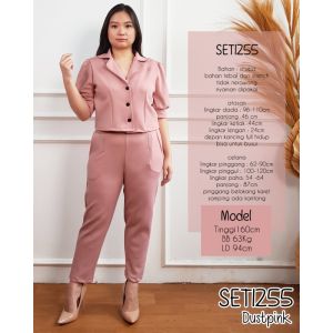 Mihar store / COD 1255 - Setelan atasan dan bawahan scuba polos / Set kemeja semi crop lengan pendek balon / One set casual terbaru kekinian korean style remaja dewasa busui