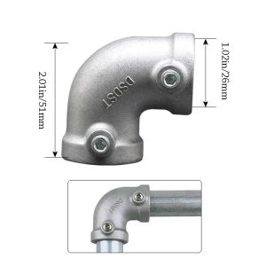 CANICECA Aluminum Alloy Steel Pipe Fitting Connector Fixed buckle 1\2/3\4"/1 Frame Fasteners  Circular Circular Pipe Connector Steel Tube Shelf