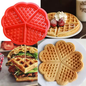 5 Cavity Heart Shaped Triangle Silicone Mold Mould For Waffle Cake Soap Candle