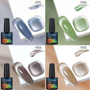 Clou Beaute Cat Eye Gel Polish Lacquer LED UV Nail Art Matte Top Base Coat Semi Permanent Varnishes Glitter Silver Reflection