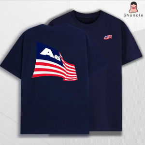 Áo Thun Nam Nữ AA Studio Thêu Xù Lá Cờ Form Rộng Tay Lỡ Chất Cotton Hottrend