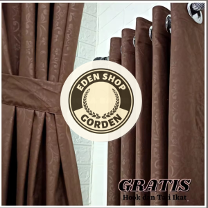 Gorden Jendela Pintu Minimalis Ring 10 Smokering - Emboss Polos Promo Murah Terbaru