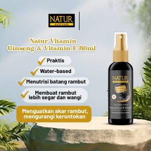 NATUR Ginseng Hair Vitamin  80ml Anti Hair Fall Perawatan Rambut Rontok Menguatkan Akar Rambut