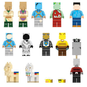 Building Blocks Minifigure My World Minifigure Random Combine Creative Design Village Zombies Spider DIY Education Toys Kids Boys