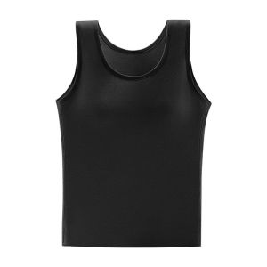 XL-6XL For 40-100kg Cashmere Silk Women Thermal Vest Plus Size with Chest Pads De Velvet Antibacterial Thermal Underwear Wearable Outside Autumn Winter