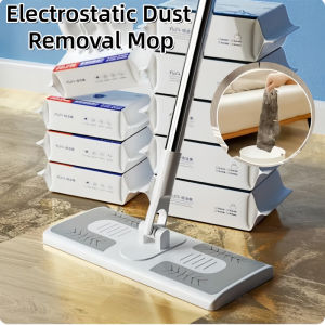 Electrostatic Dust Removal Mop Disposable Paper Dry-Wet Double Use Lazy Mop Home Cleaning Tool