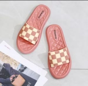 Sandal Slop Wanita Motif Catur Terbaru