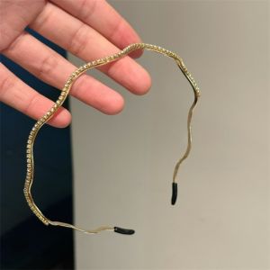 Zircon Wave Hair Band Korean Fashion Simple Thin Headband Hair Accessories for Women’s