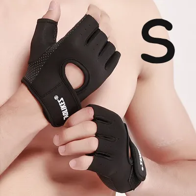 Breathable Gym Gloves Fitness Workout Exercise Sports Cycling Half Finger Glove (1 Pair) Anti Slip Skid Silicone Gel Dot Palm Weightlifting Cross Training Bodybuilding Bicycle Ride Scooter Motor Bike Riding Wrist Velcro Wrap Men Women
