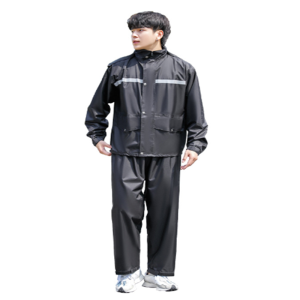 Thickened waterproof raincoat set for men and women thick raincoat for late night reflective stripes motorcycle raincoat