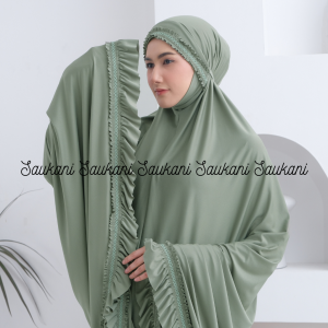 Mukena Dewasa Jersey Rempel Siti Nurhaliza | Mukena Jersey Menutup Dagu Premium