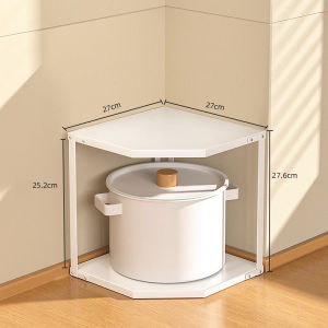 Corner Pot Storage Rack For Kitchen Organization & Storage，Pan & Pot Rack For Countertop Organizer