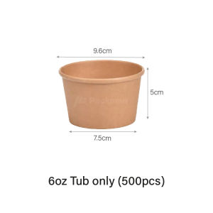 Kraft Soup Tub Disposable Paper Cups Stackable Brown Kraft Paper Soup Containers for Food Service