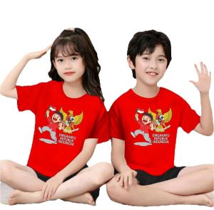 Kaos Anak Laki laki 17 Agustus Kemerdekaan Indonesia / Atasan Baju Merah Putih Lengan Pendek