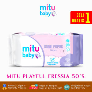 MURAH | Promo Mitu Baby Wipes PLAYFUL FRESSIA 50 Sheet/Tisu Basah Ganti Popok Bayi BELI-1 GRATIS-1