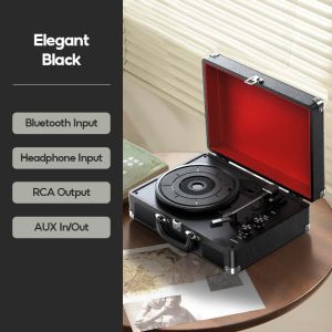 MODOFO Turntable Vinyl Record Player Portable Bluetooth Speaker Music Phonograph Aux-in RCA Line-out Gift