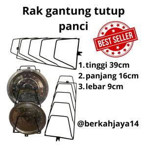 RAK GANTUNG TUTUP PANCI WARNA HITAM BAHAN BESI TEBAL HARGA MURAH BARANG BERKUALITAS TERLARIS PROMO DISKON