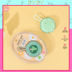 Lược gội đầu massage bằng gai silicon không hại da đầu lưu thông máu thư giãn sạch gàu hết ngứa nhỏ gọn có tay cầm