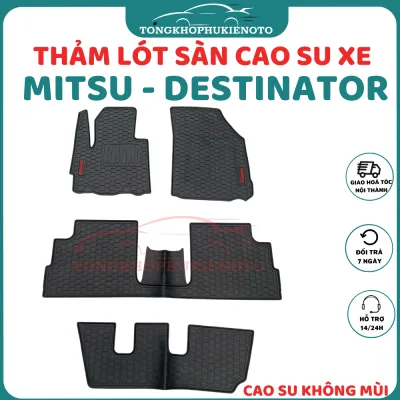 LÓT SÀN Cao su xe MITSUBISHI - DESTINATOR - Mẫu Chữ Đỏ cao cấp không mùi không thấm nước
