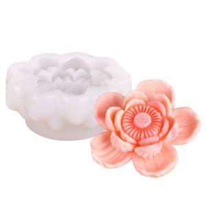 MIIQNUS Phong cách Trung Quốc Khuôn bánh Mousse sen 3D Không dính Khuôn silicon hình hoa Thiết thực Mềm Khuôn bánh Pudding Cho kem thạch