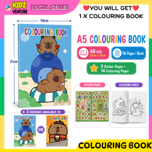 A5 Kids Colouring Book with Stickers 16 Pages Cute Capybara Spidey Kuromi Coloring Activity Book Birthday Gift for Kids