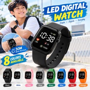 LED Digital Watch for Kids Students 30M Waterproof Sports Silicone Watch Boys Girls 8 Colors