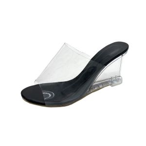 High Heels Glamary Transparant Tinggi 9cm Black Blue Apricord 36-40 Sandal Fashion Wanita Ala Korea H5086