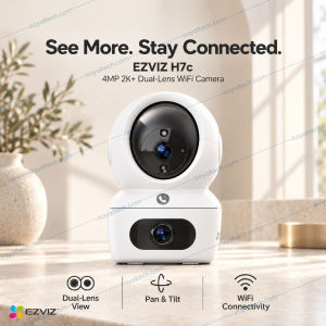EZVIZ H7c 4MP Dual-Ban 2K Dual Lens 1 to 10 CAM PACKAGE Pan Tilt Smart Color Night Vision Auto Smart Tracking WiFi Camera with 128GB microSD card